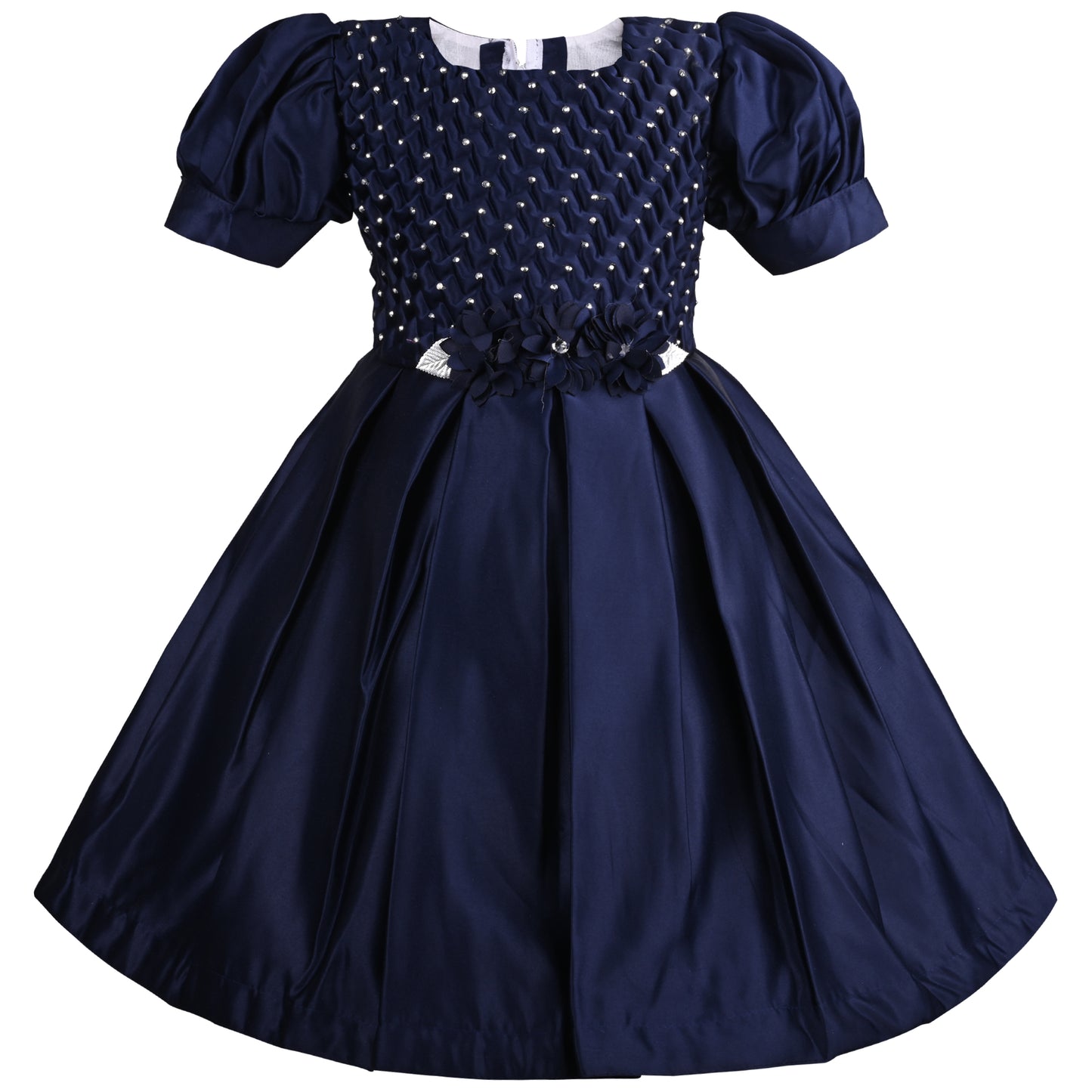 Girls Solid Fit and Flare Frock Dress