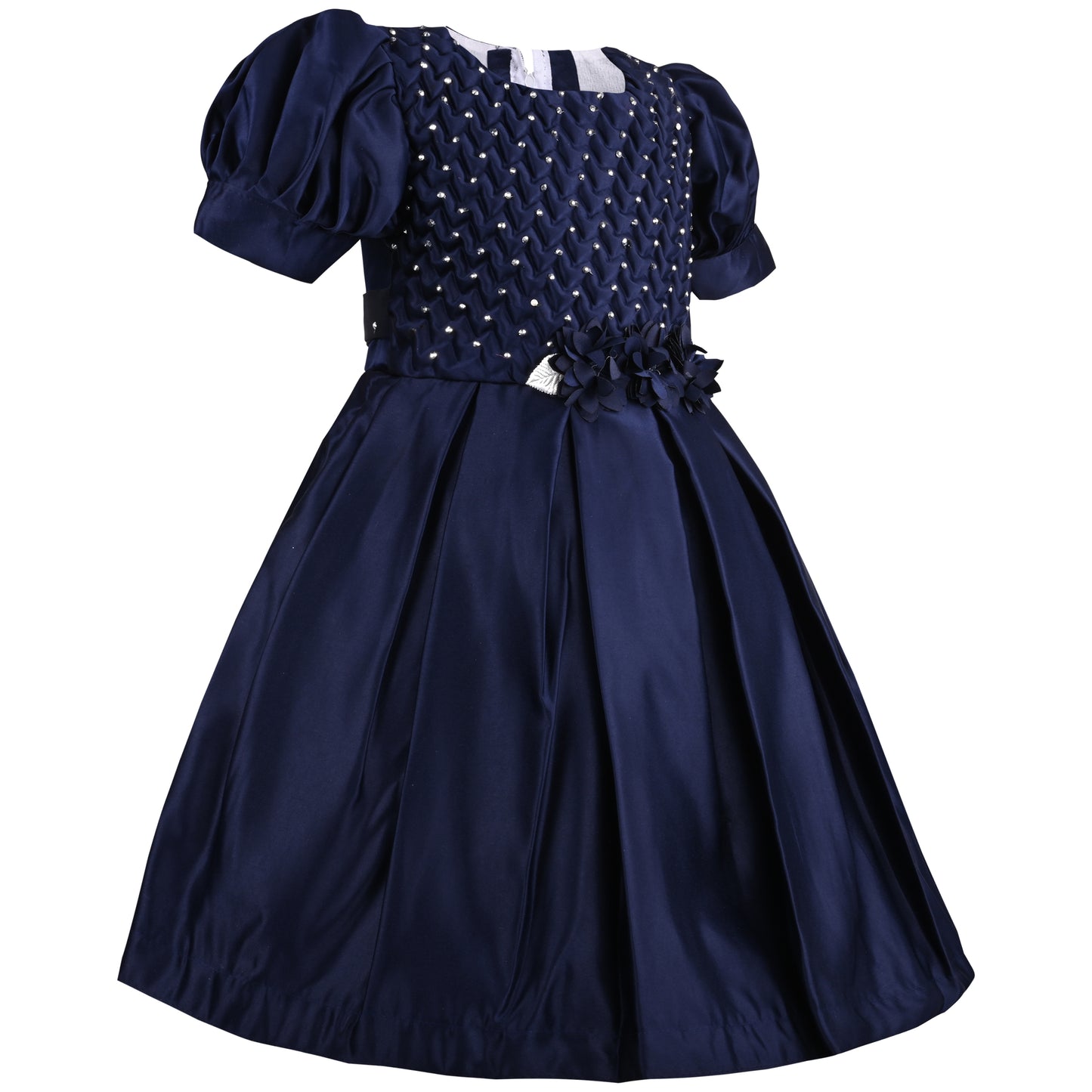 Girls Solid Fit and Flare Frock Dress