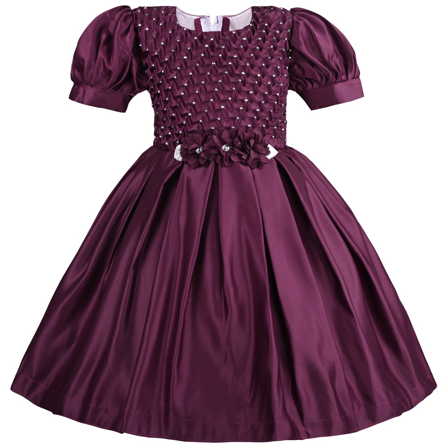 Girls Solid Fit and Flare Frock Dress