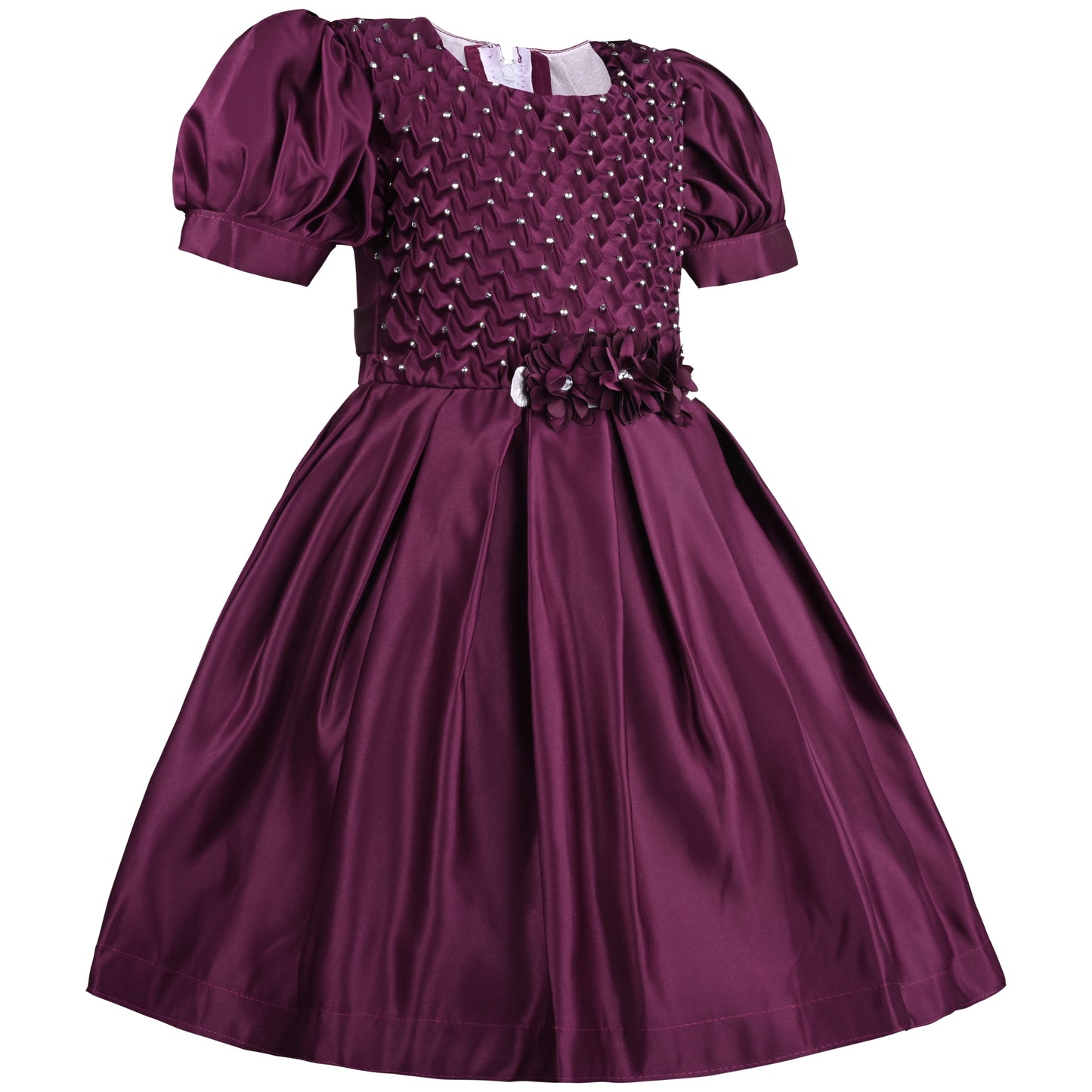 Girls Solid Fit and Flare Frock Dress