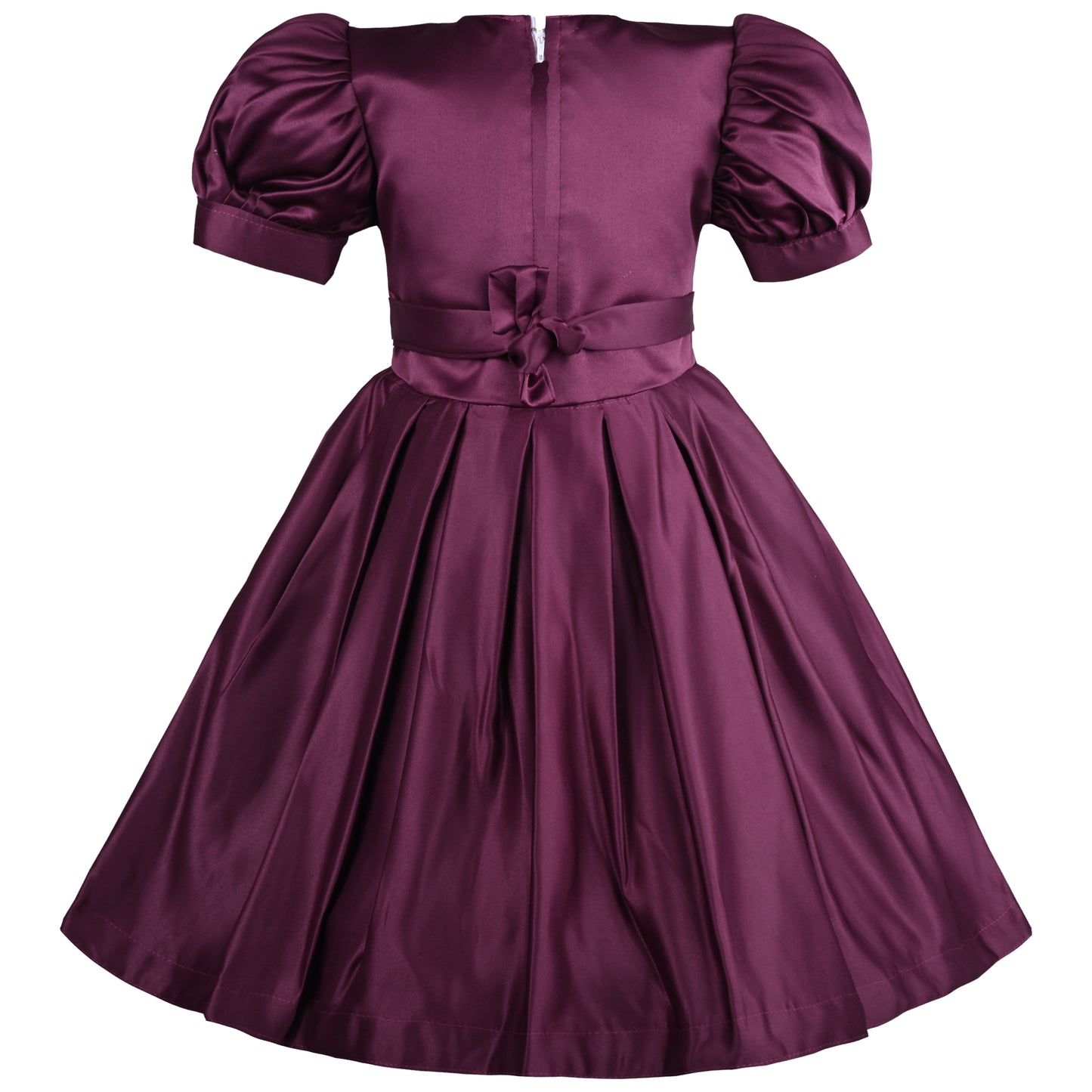 Girls Solid Fit and Flare Frock Dress