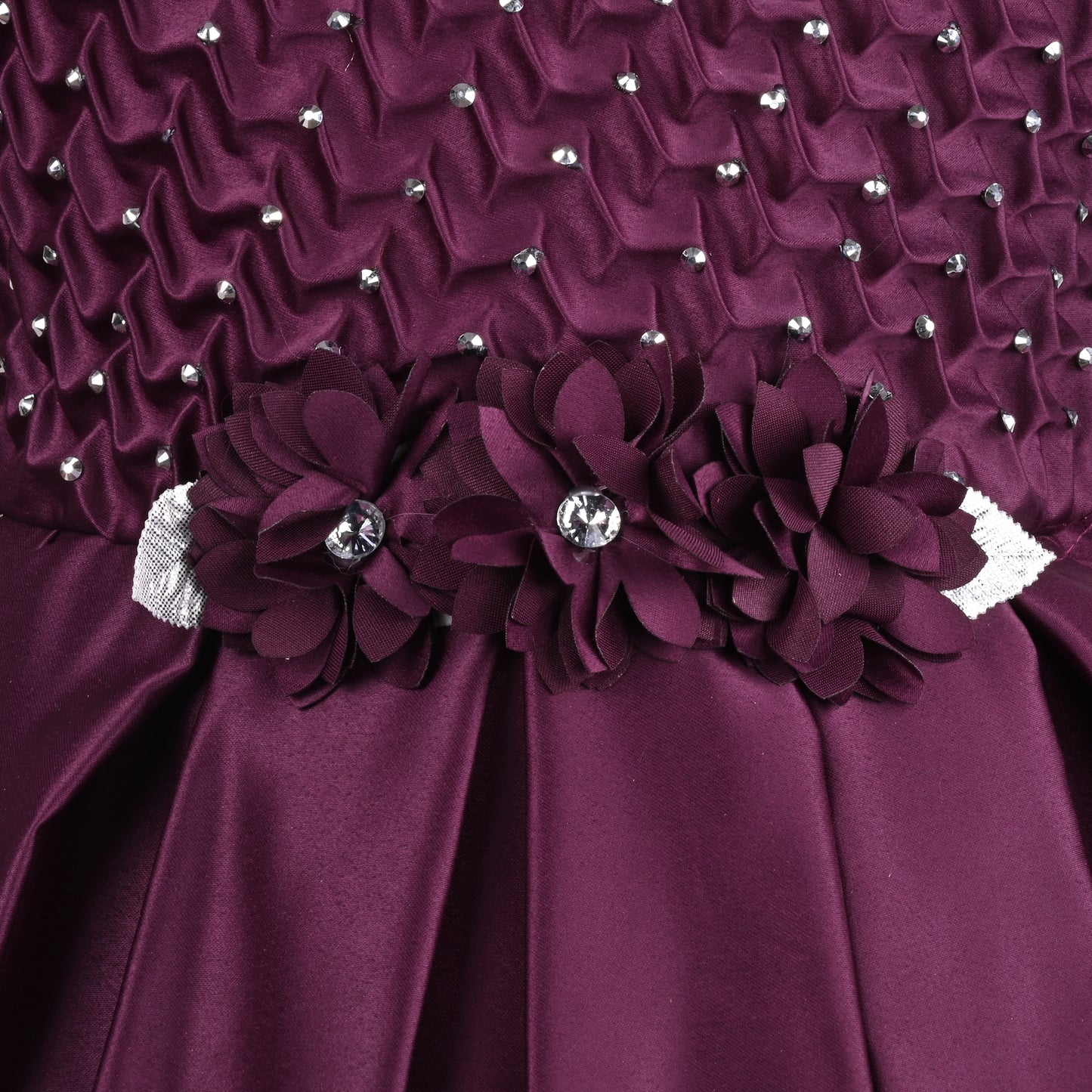 Girls Solid Fit and Flare Frock Dress