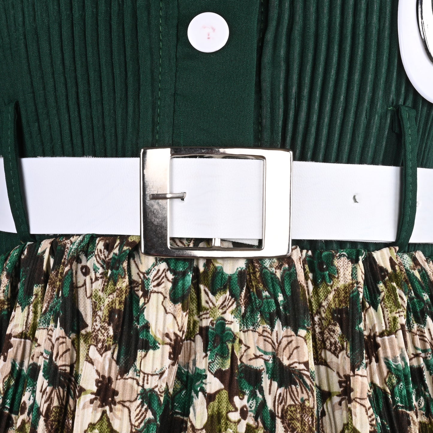 Girls Floral Collar Casual Dress with Belt