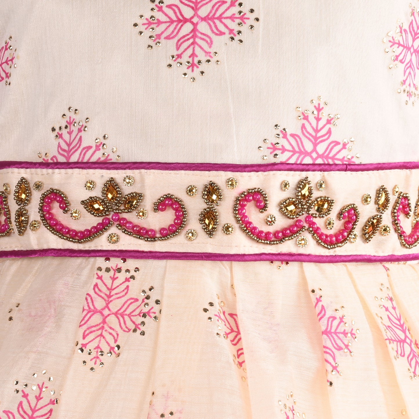 Buy Premium Onam Dress for Baby Girl Online | Girls Kasavu Frocks