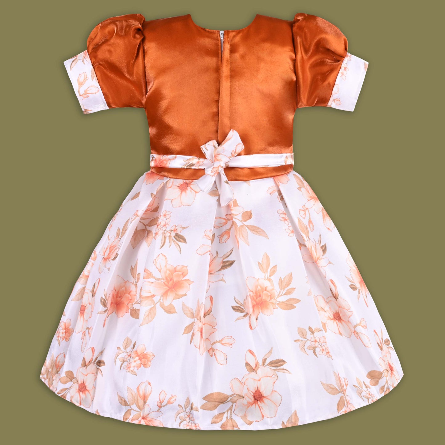 Girls Designer Floral Print Embellished Party Dress