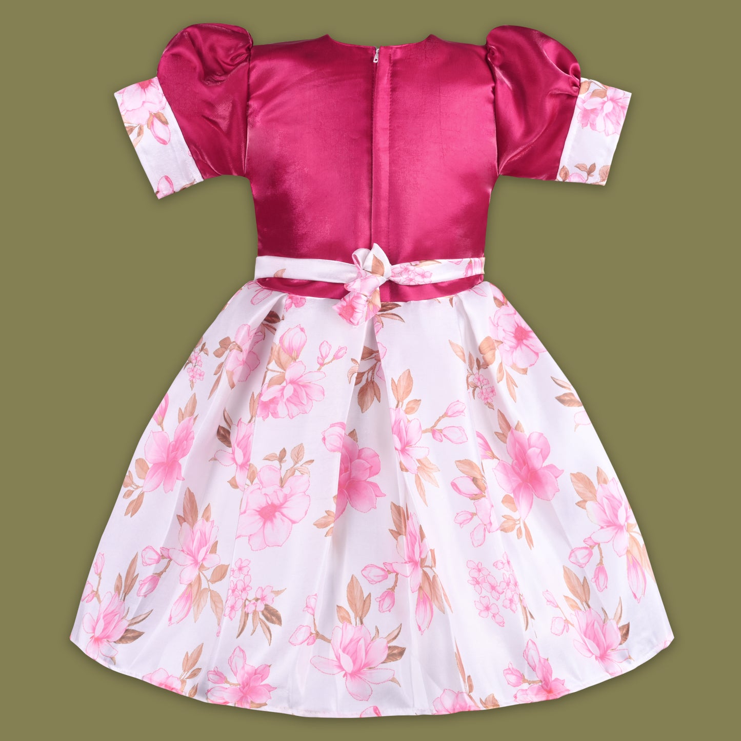 Girls Designer Floral Print Embellished Party Dress