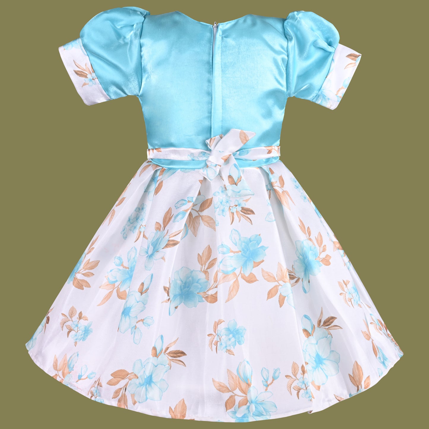 Girls Designer Floral Print Embellished Party Dress