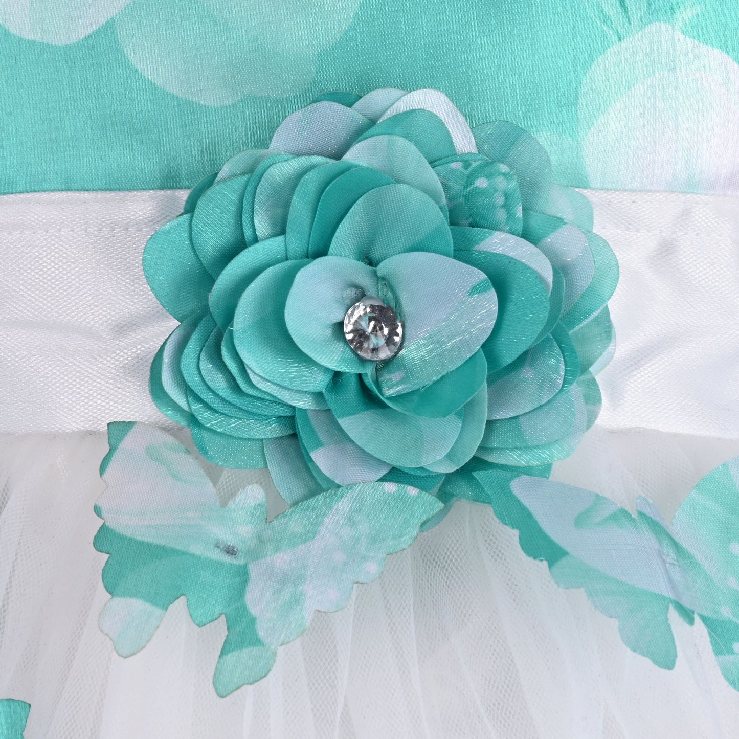 Girls Floral Butterfly Flutter Net Party Dress