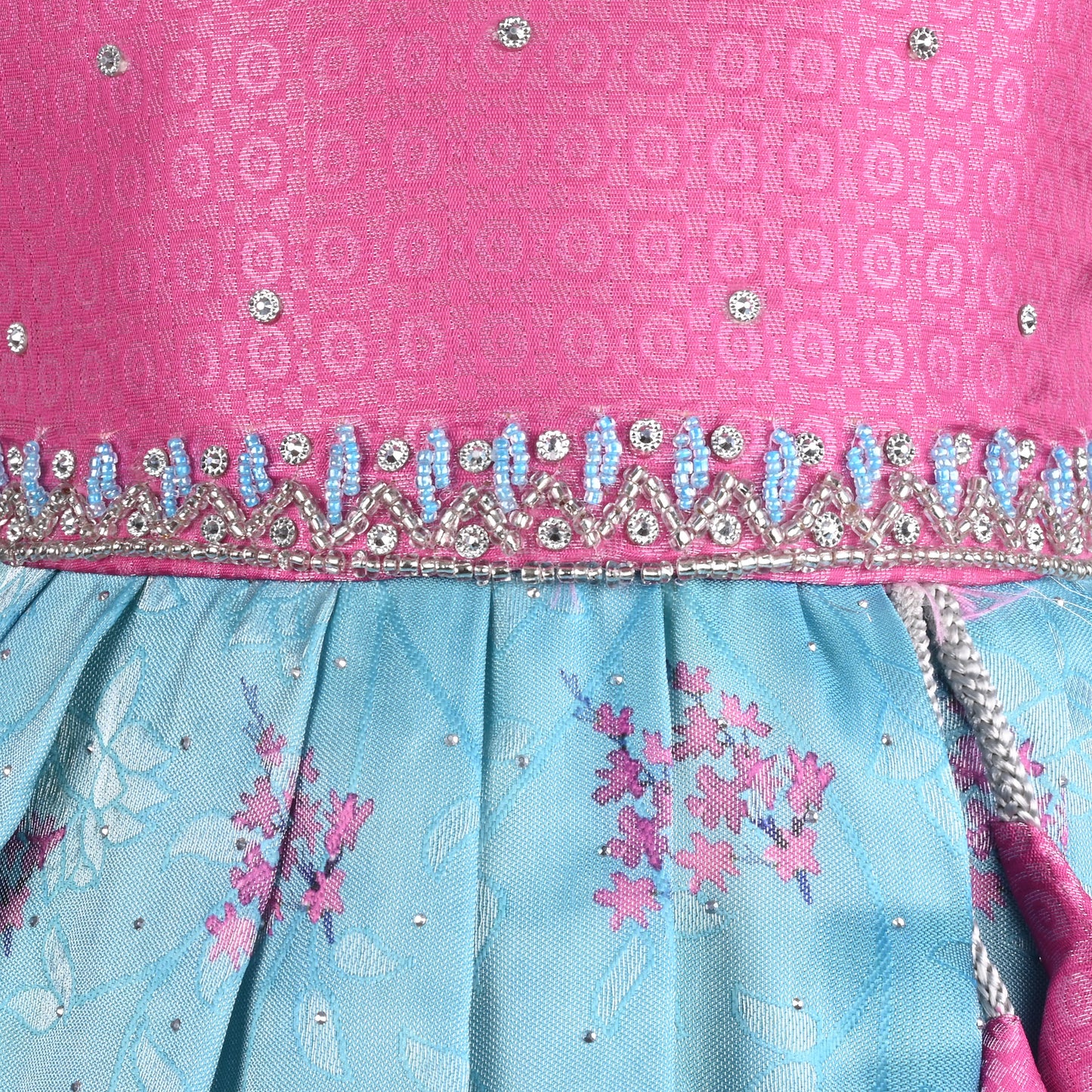 Girls Floral Embroidery Sequin Ethnic Dress