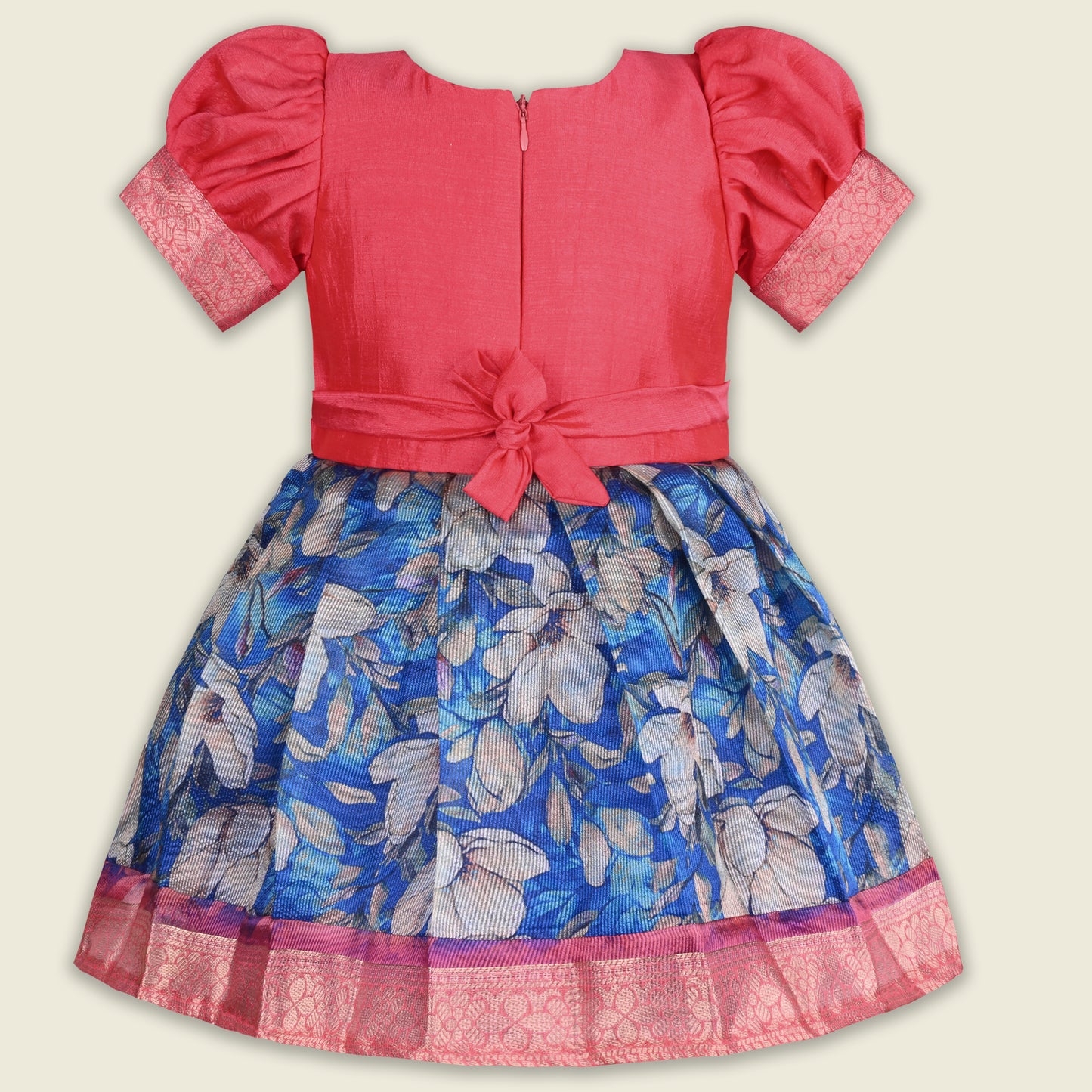 Girls Bead Embellished Floral Zari Ethnic Dress fep3529