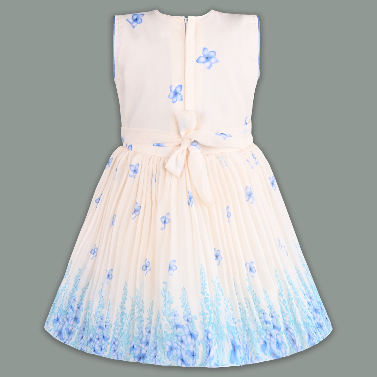 Girls Floral Party Dress with Attached Dupatta Style