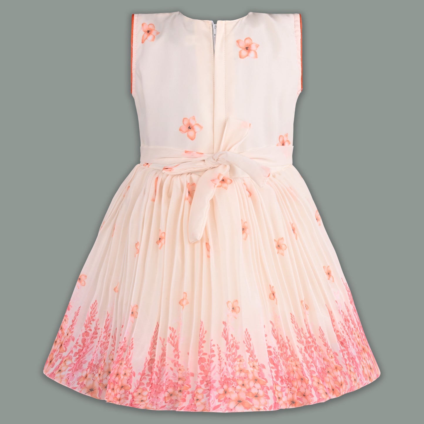 Girls Floral Party Dress with Attached Dupatta Style