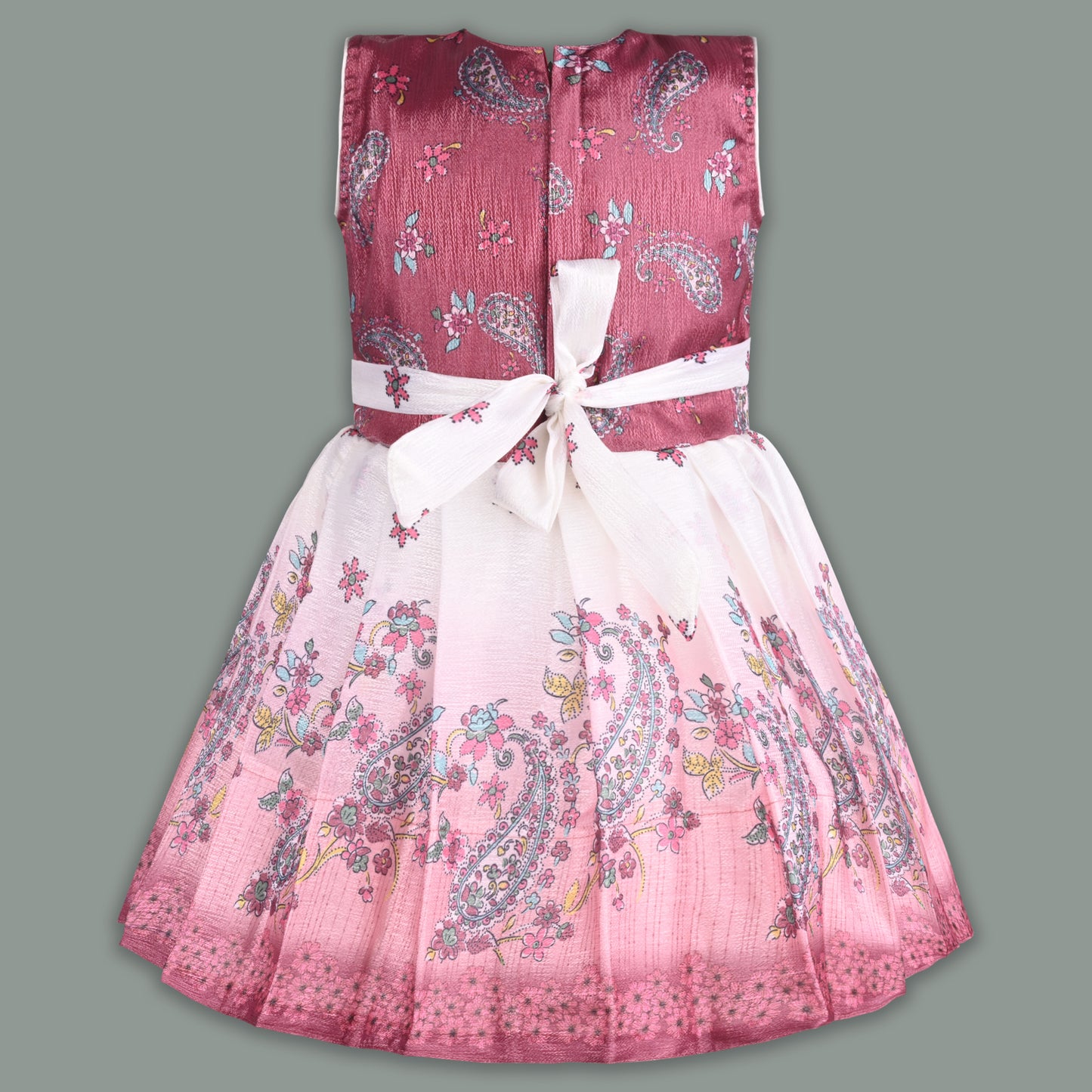 Girls Embellished Printed Flared Premium Ethnic Dress