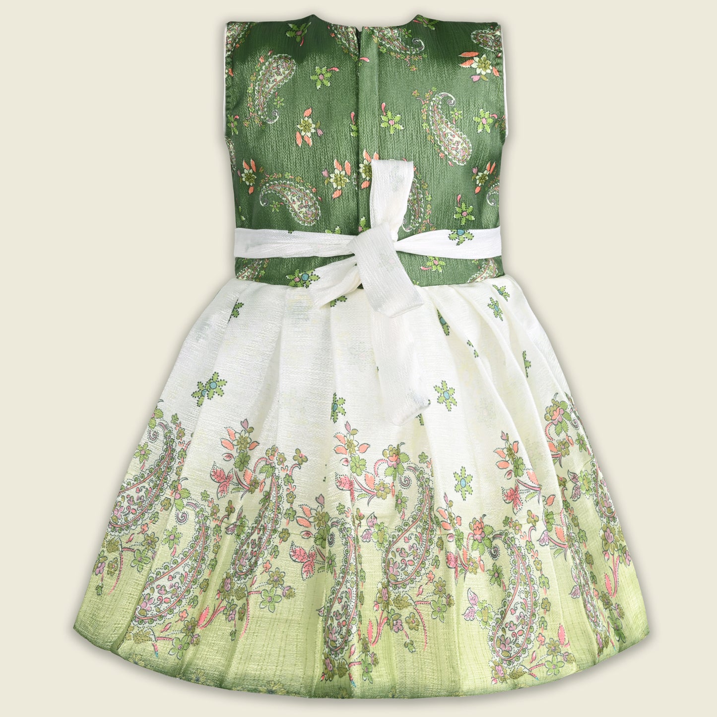 Girls Embellished Printed Flared Premium Ethnic Dress