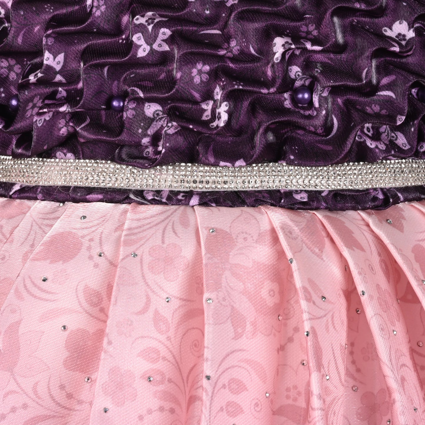 Elegant Kids Floral Party Dress β Satin Fabric | Puff Sleeves | Designer Occasion Wear
