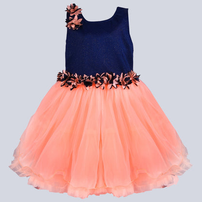 Girls Frock With Flower Design