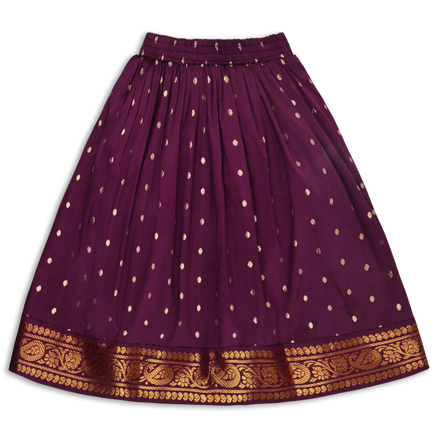 Girls Pattu Pavadai Art Silk Lehenga Choli – Traditional Stitched Ethnic Wear