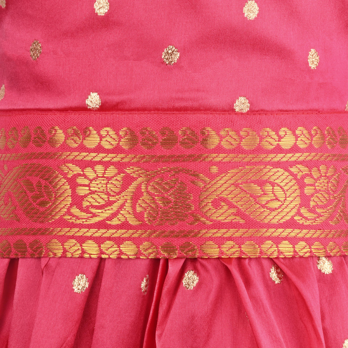 Girls Woven Design Pleated Skirt Set