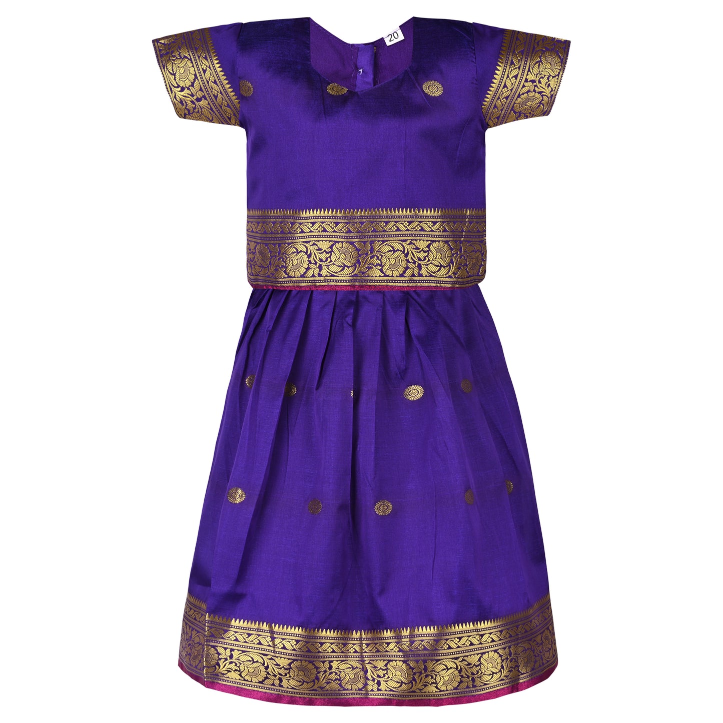 Baby Girls Ethnic Silk Pattu Pavadai Dress | Girls Lehenga Choli