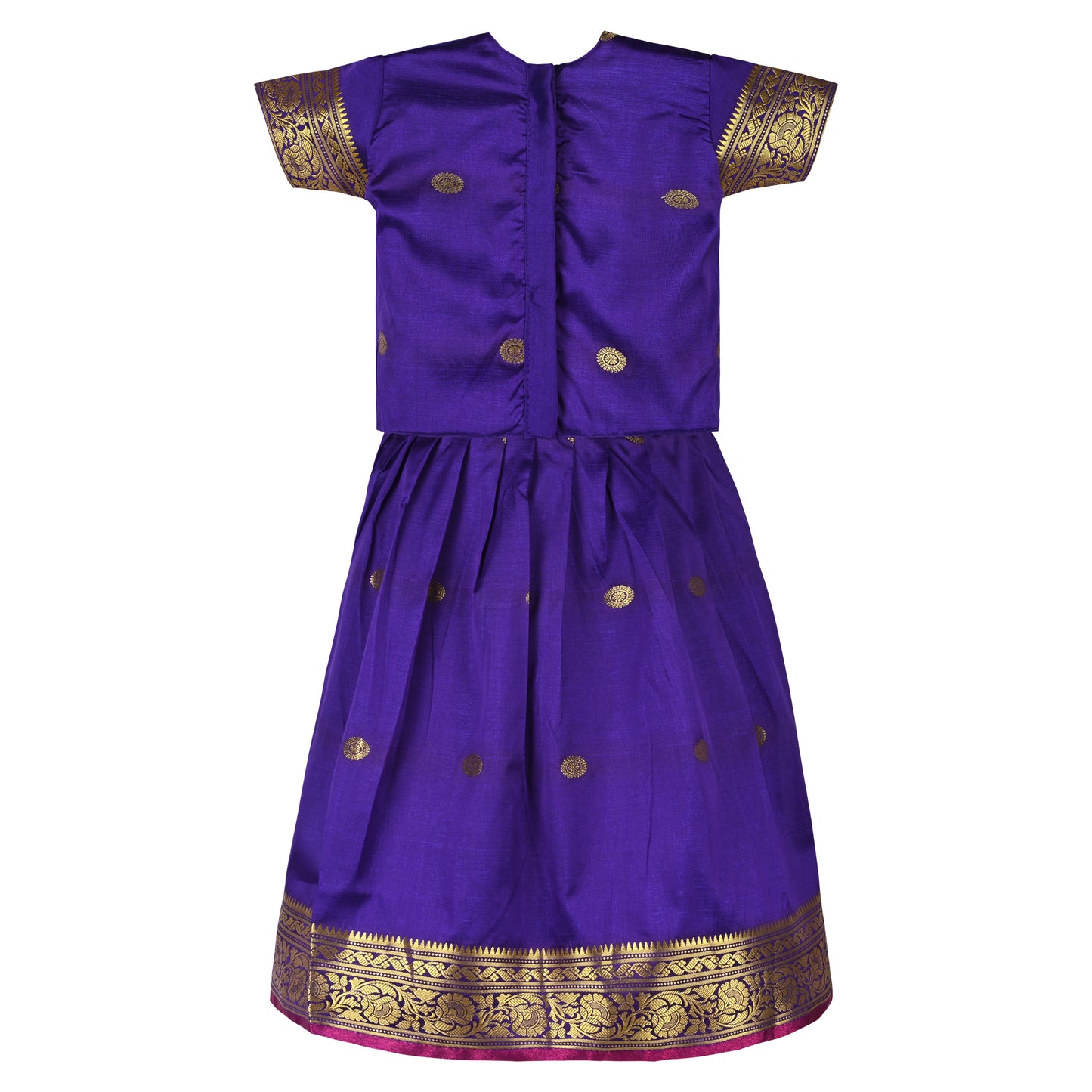Baby Girls Ethnic Silk Pattu Pavadai Dress | Girls Lehenga Choli