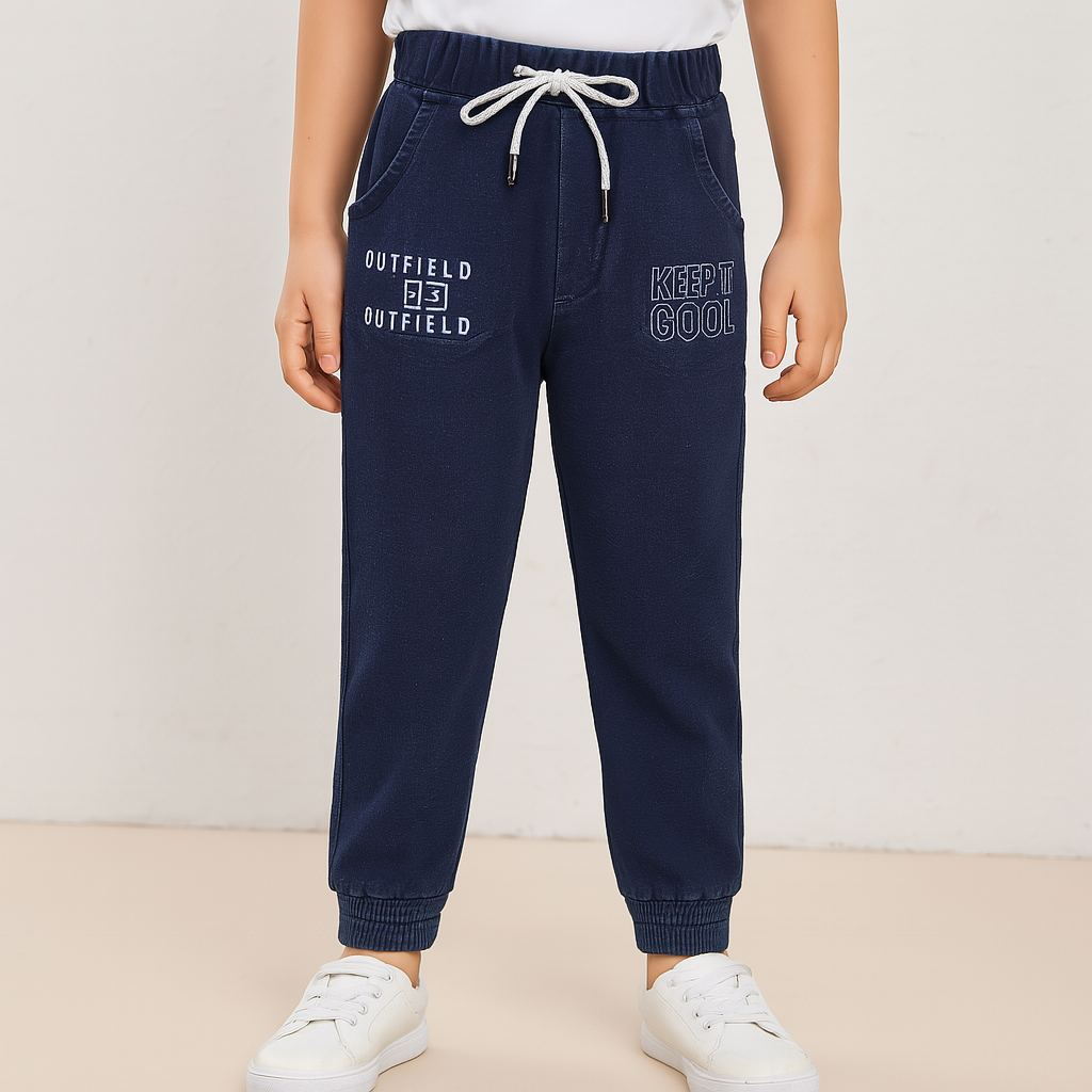 Boys Cotton Elastic Casual Trouser