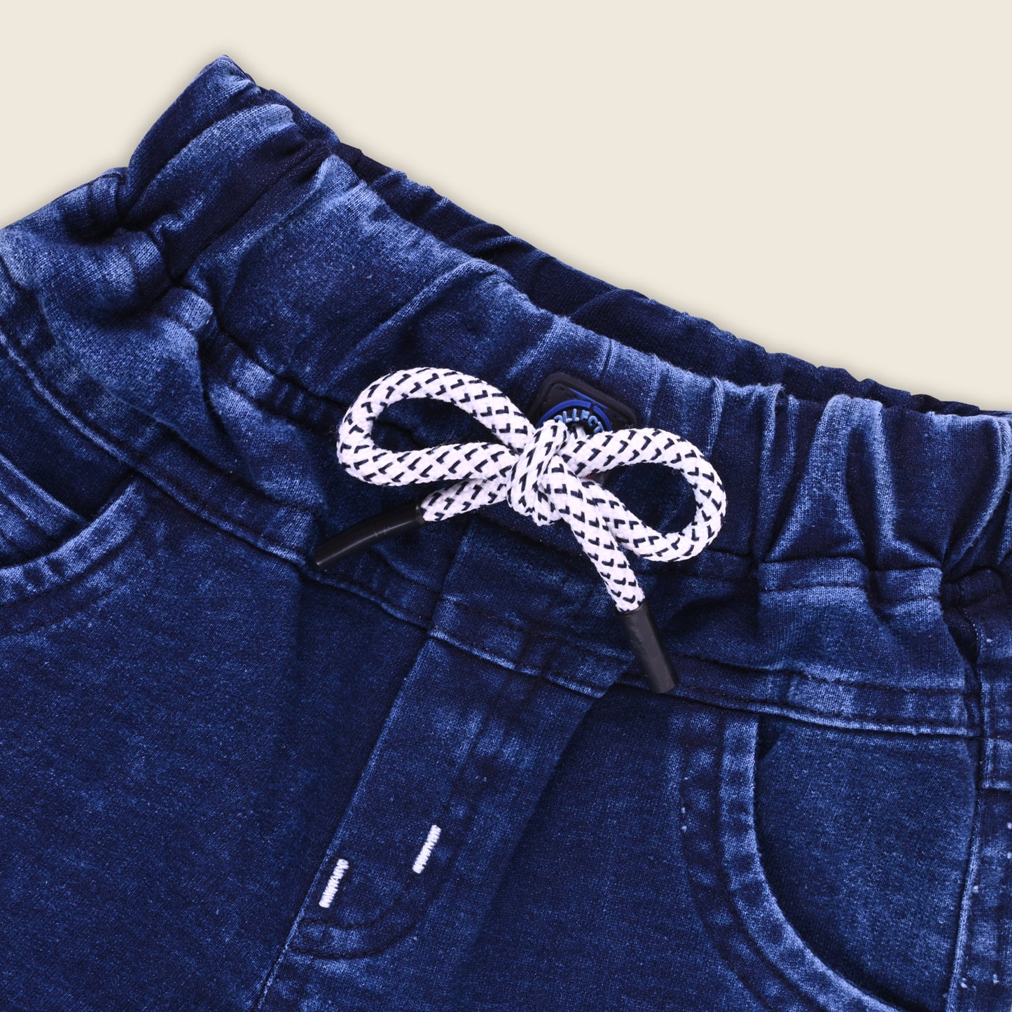 Boys Cartoon Embroidered Elastic Jeans