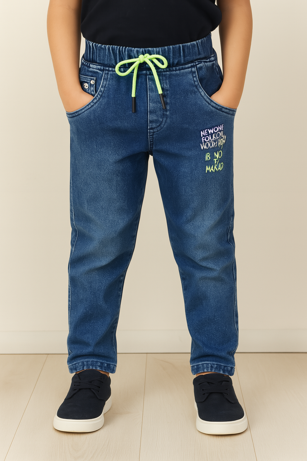 Boys Cotton Elastic Casual Trouser