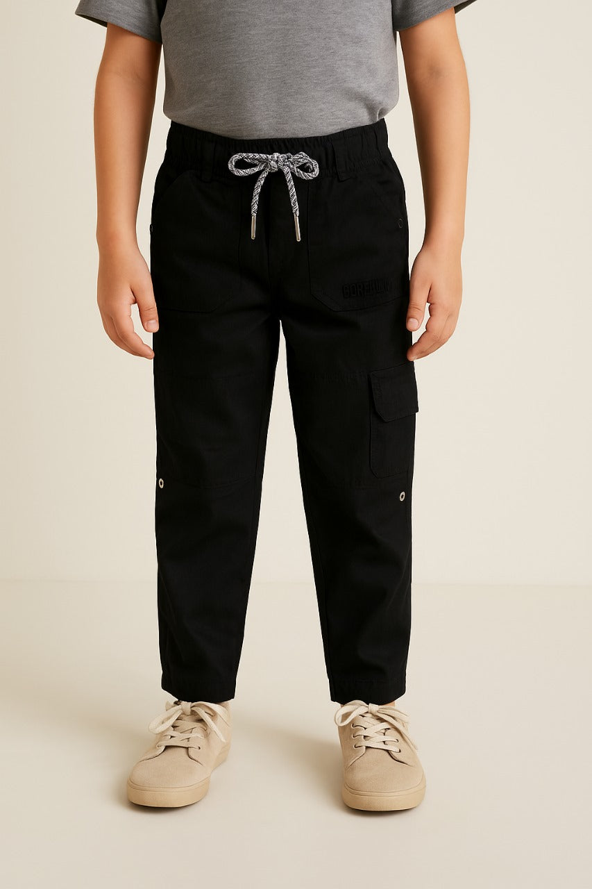 Boys Cotton Elastic Waist Casual Trouser