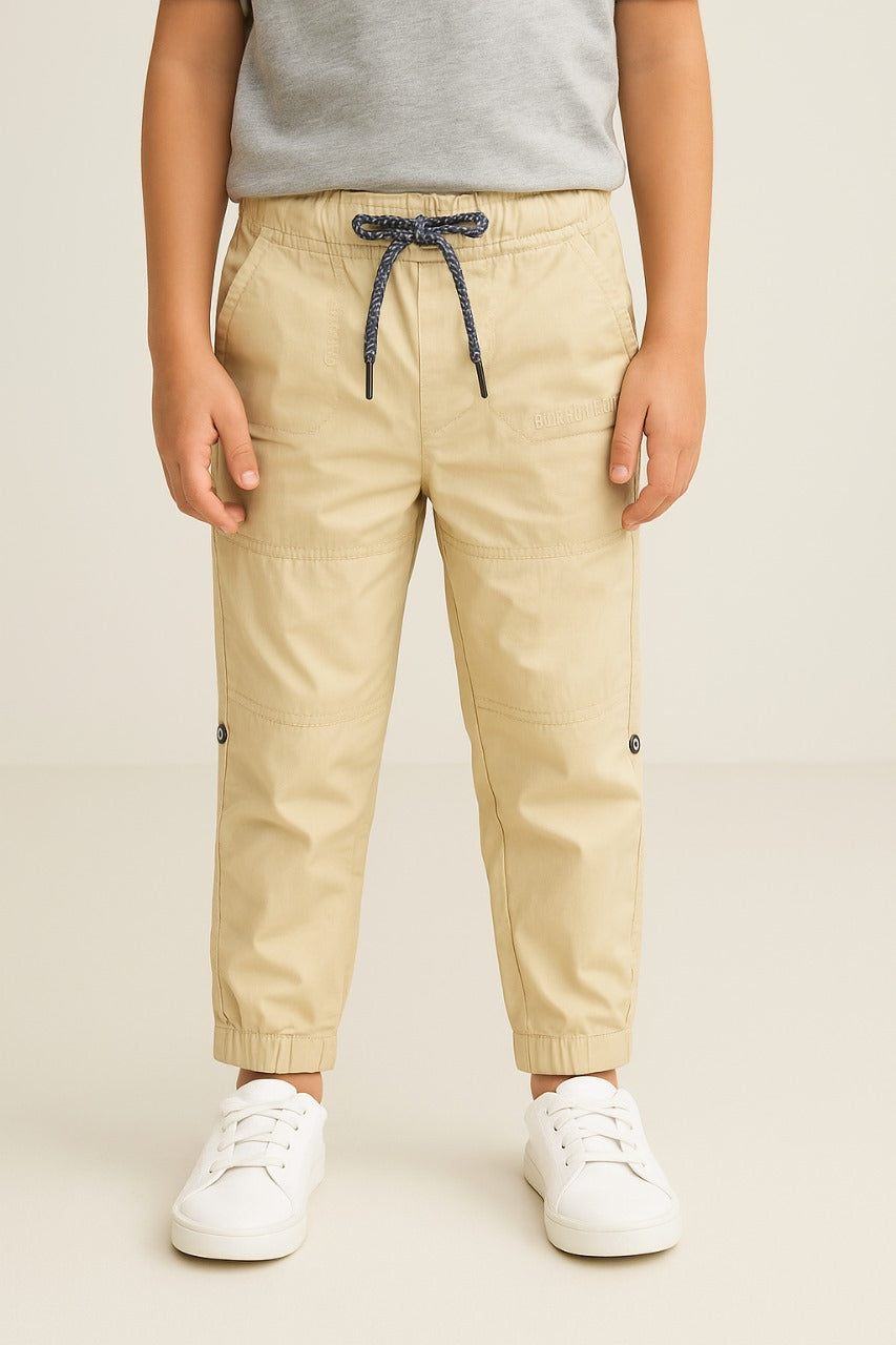 Boys Cotton Elastic Waist Casual Trouser