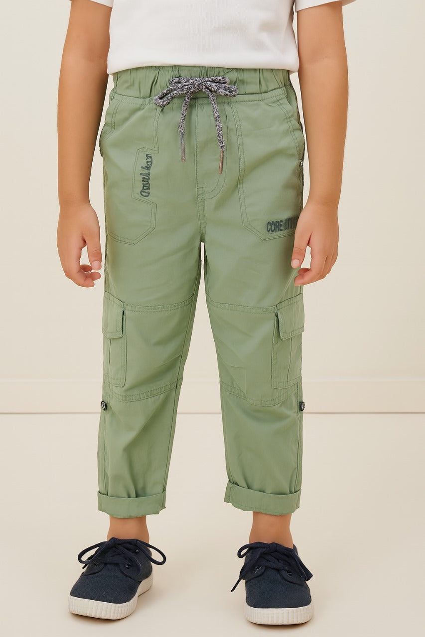Boys Cotton Elastic Waist Casual Trouser