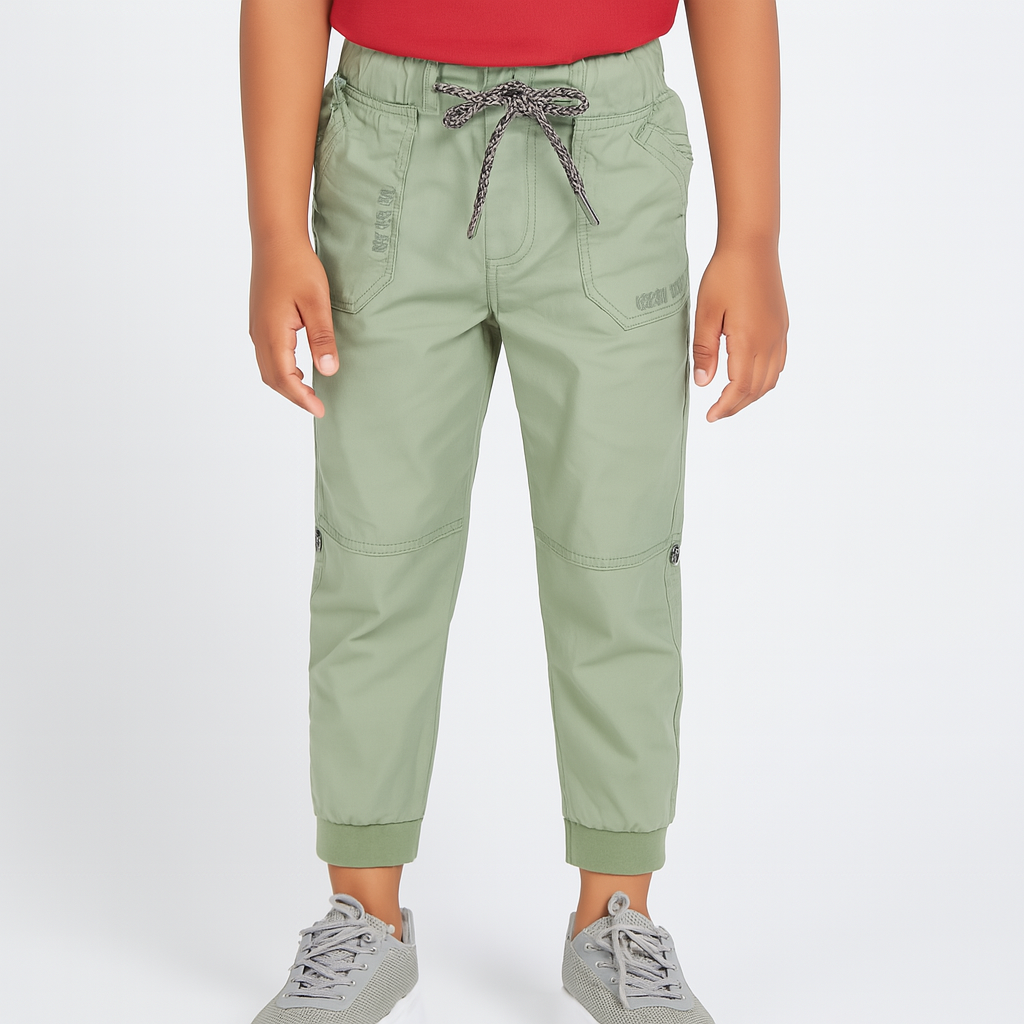 Boys Cotton Elastic Waist Casual Trouser