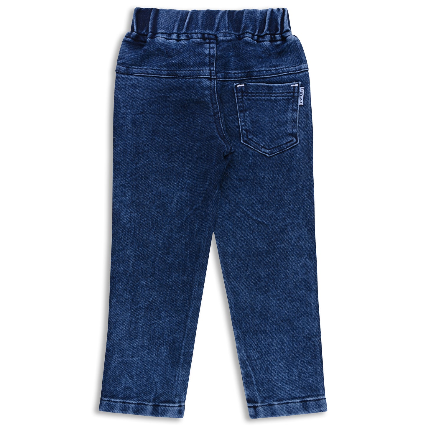Boys’ Denim Regular Pants with Drawstring Waist & Printed Pattern – Full Length