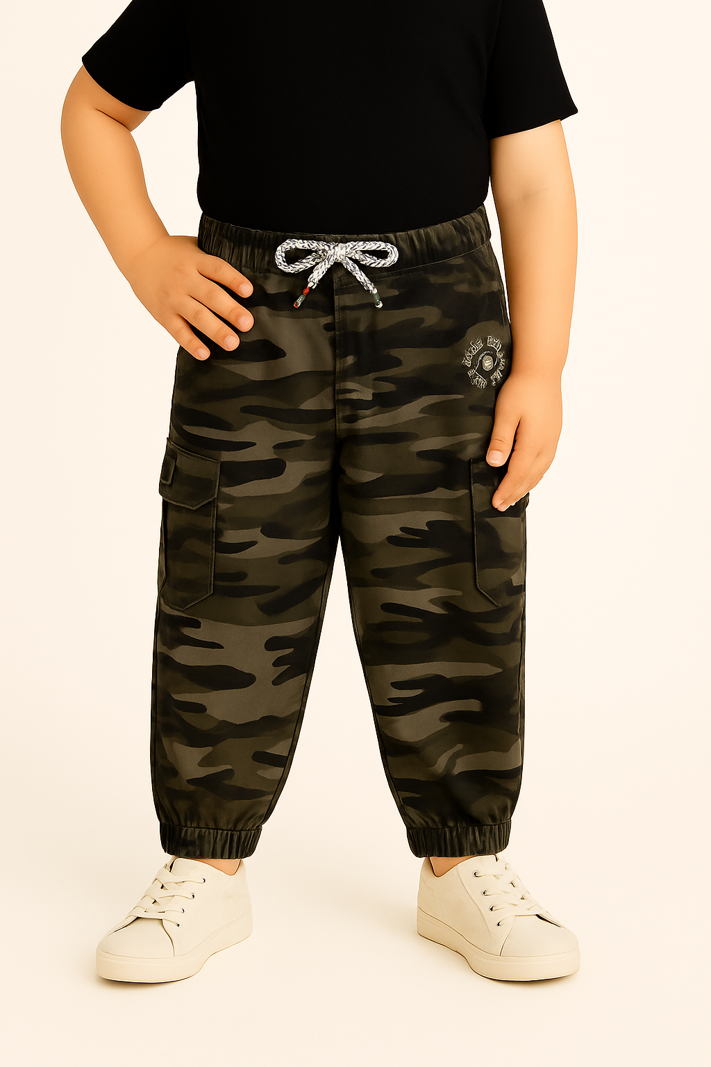 Boys Khaki Regular Fit Jogger Jeans
