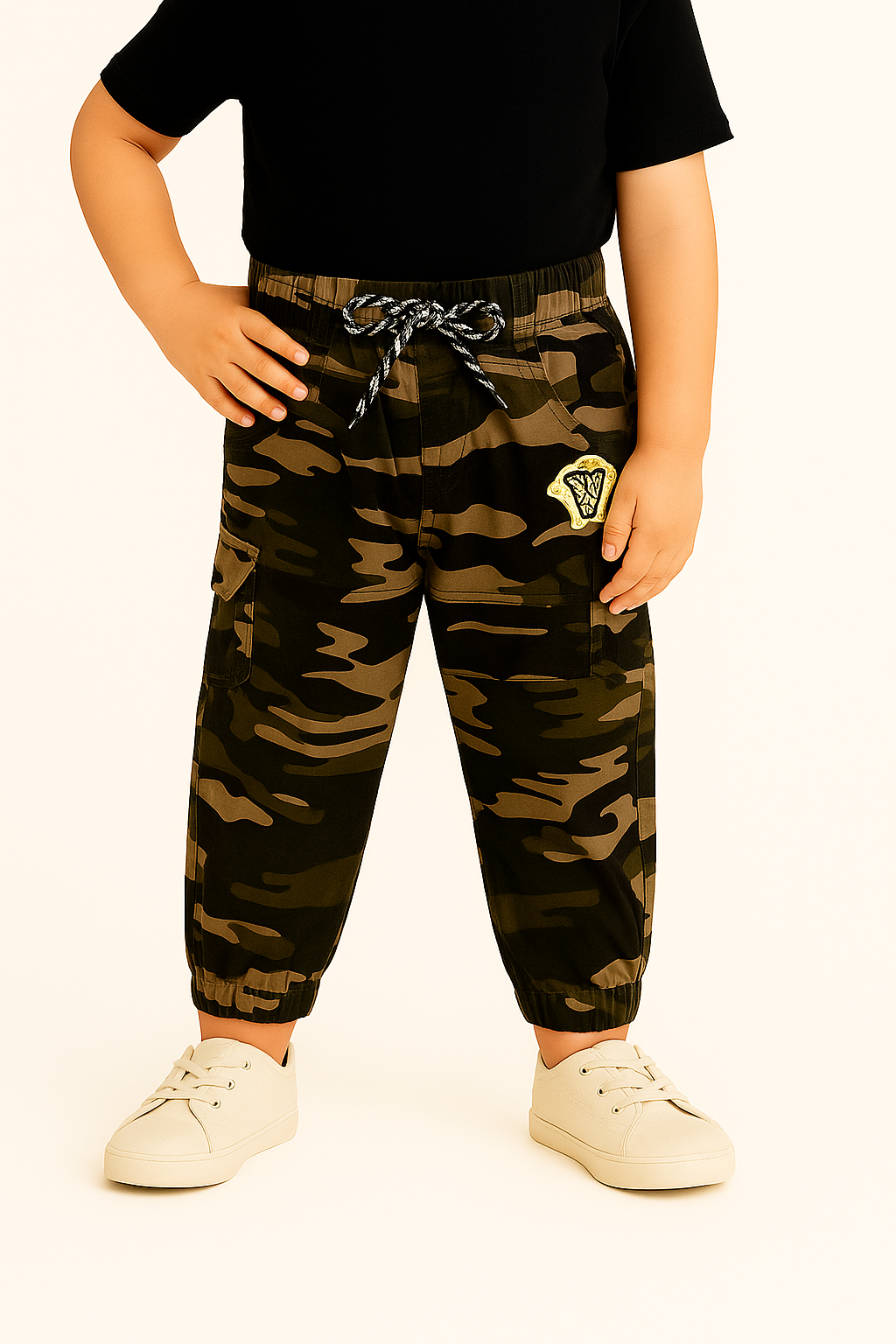 Boys Khaki Regular Fit Jogger Jeans