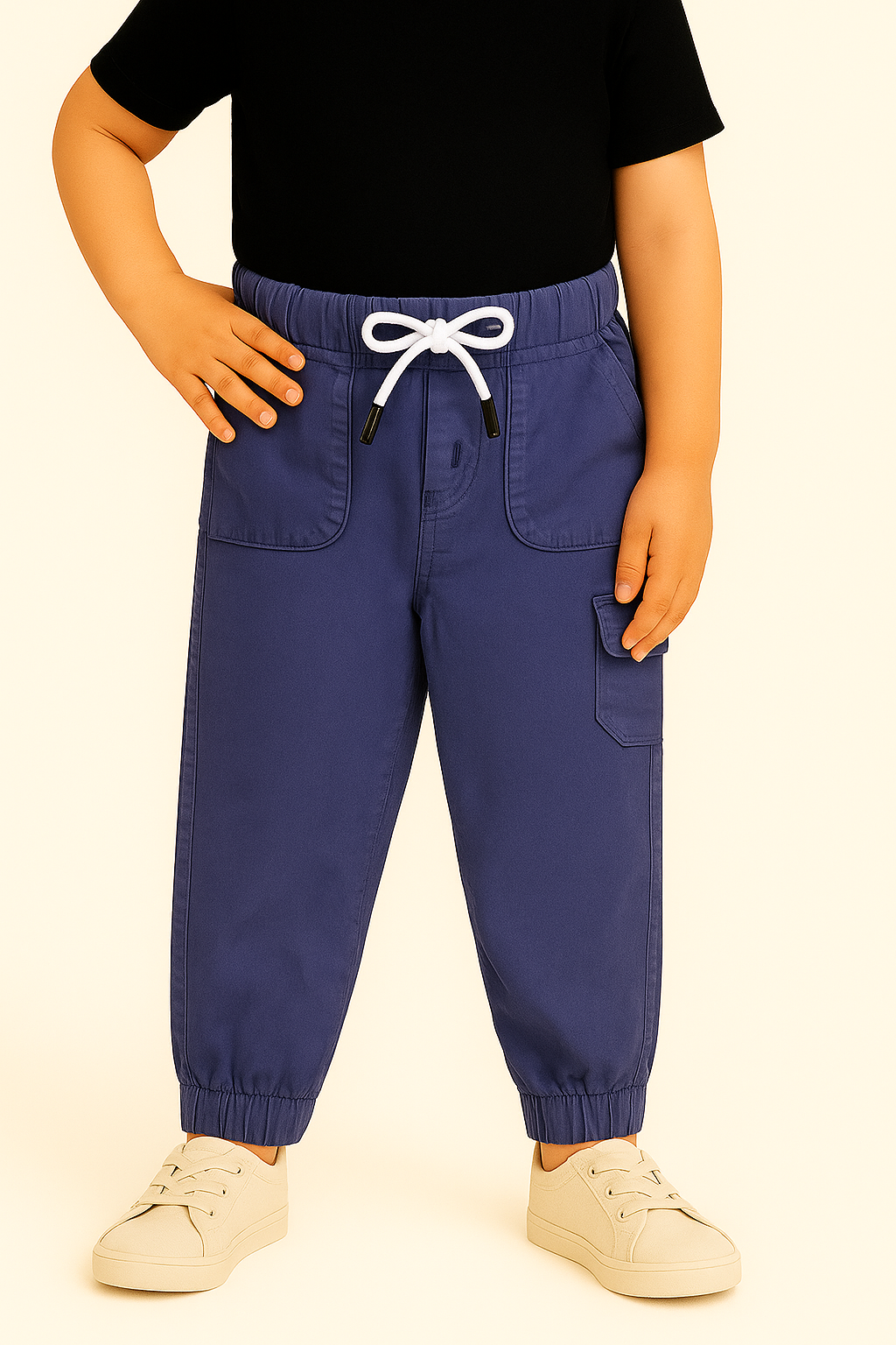 Boys Cargo Cotton Elastic Trouser