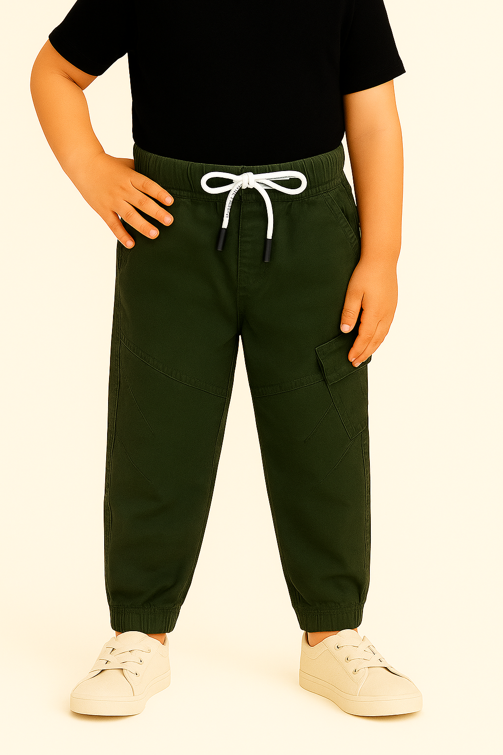 Boys Cargo Cotton Elastic Trouser