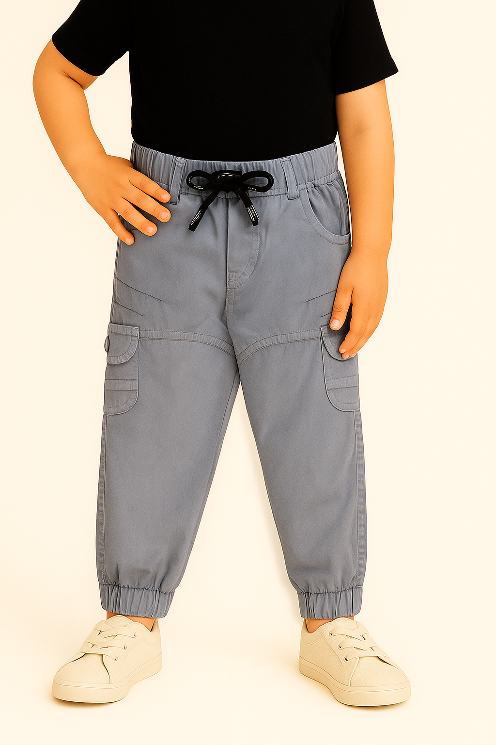 Boys Cargo Cotton Elastic Trouser