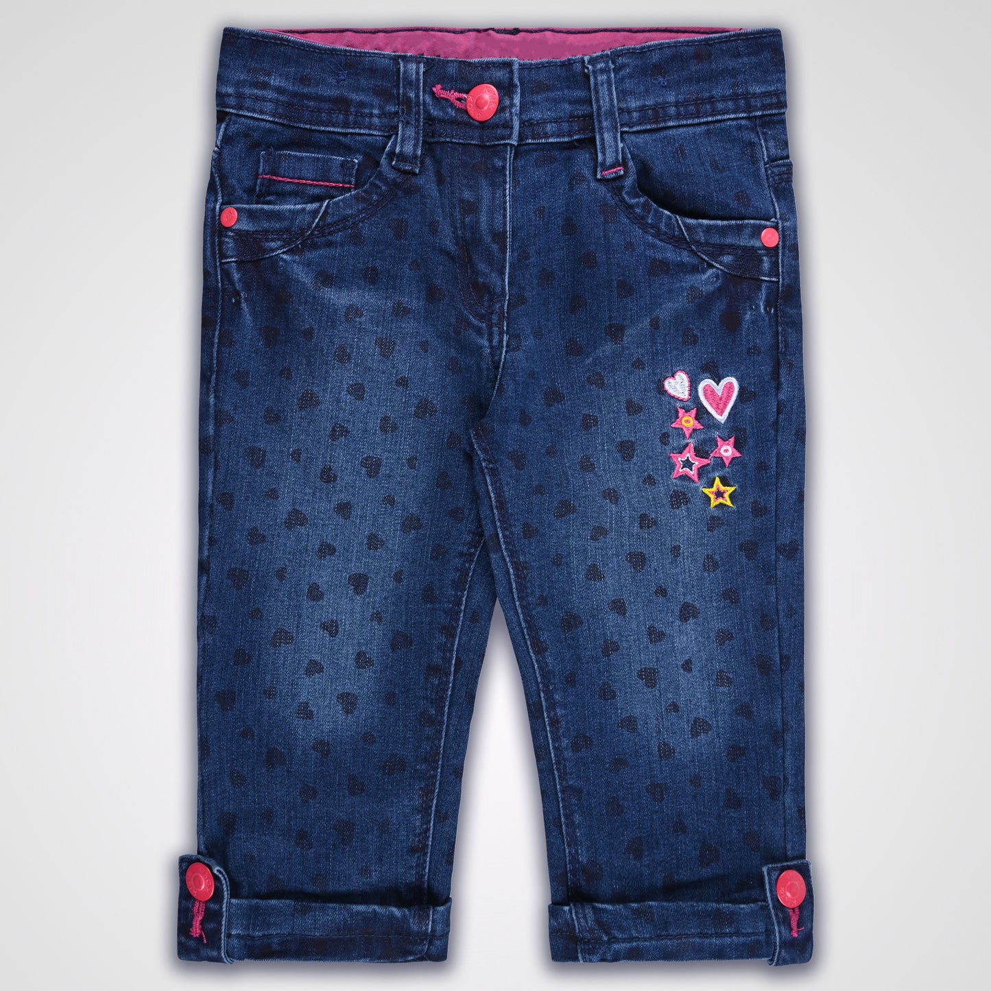 Girls 3/4th Embroidered Jeans