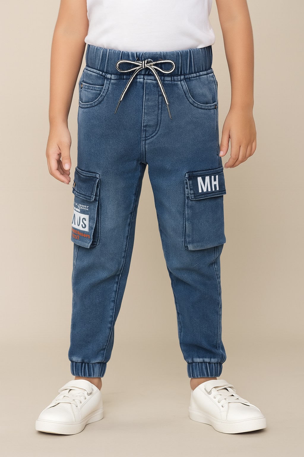 Boys Cargo Cotton Elastic Trouser