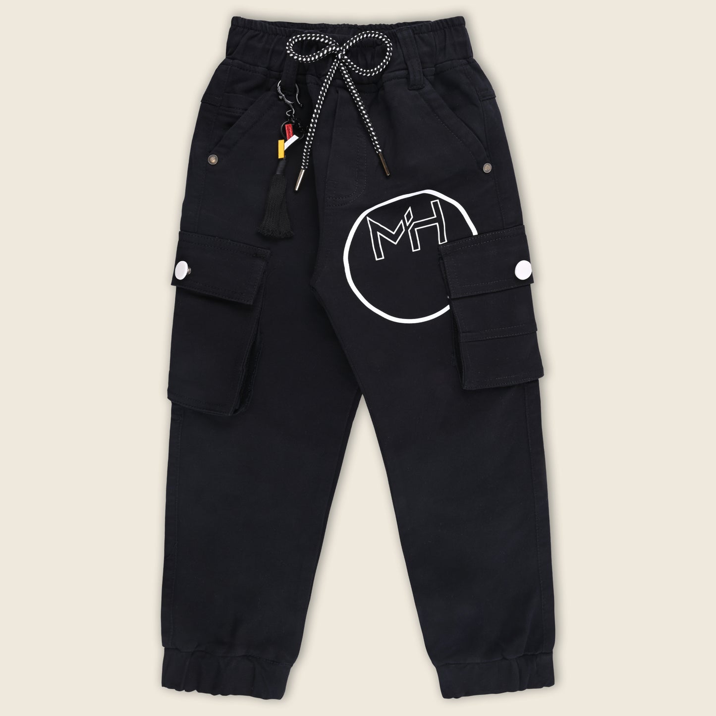 Boys Cotton Cargo Printed Trouser With Belt Accessories