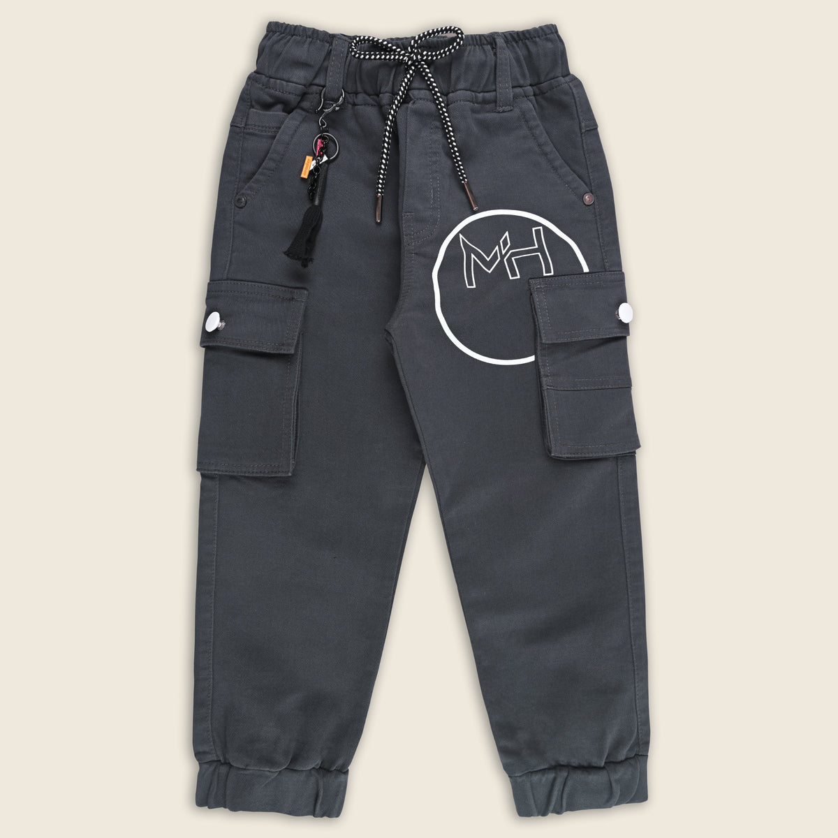 Boys Cotton Cargo Printed Trouser With Belt Accessories