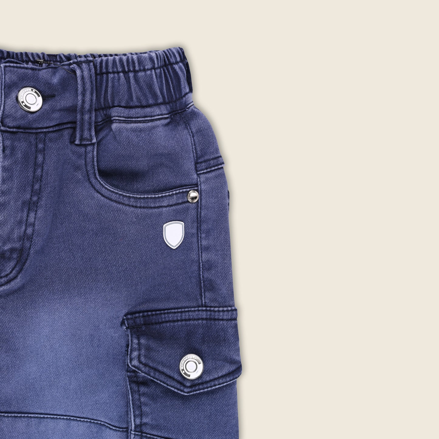 Boys Stylish Denim Cargo Trousers