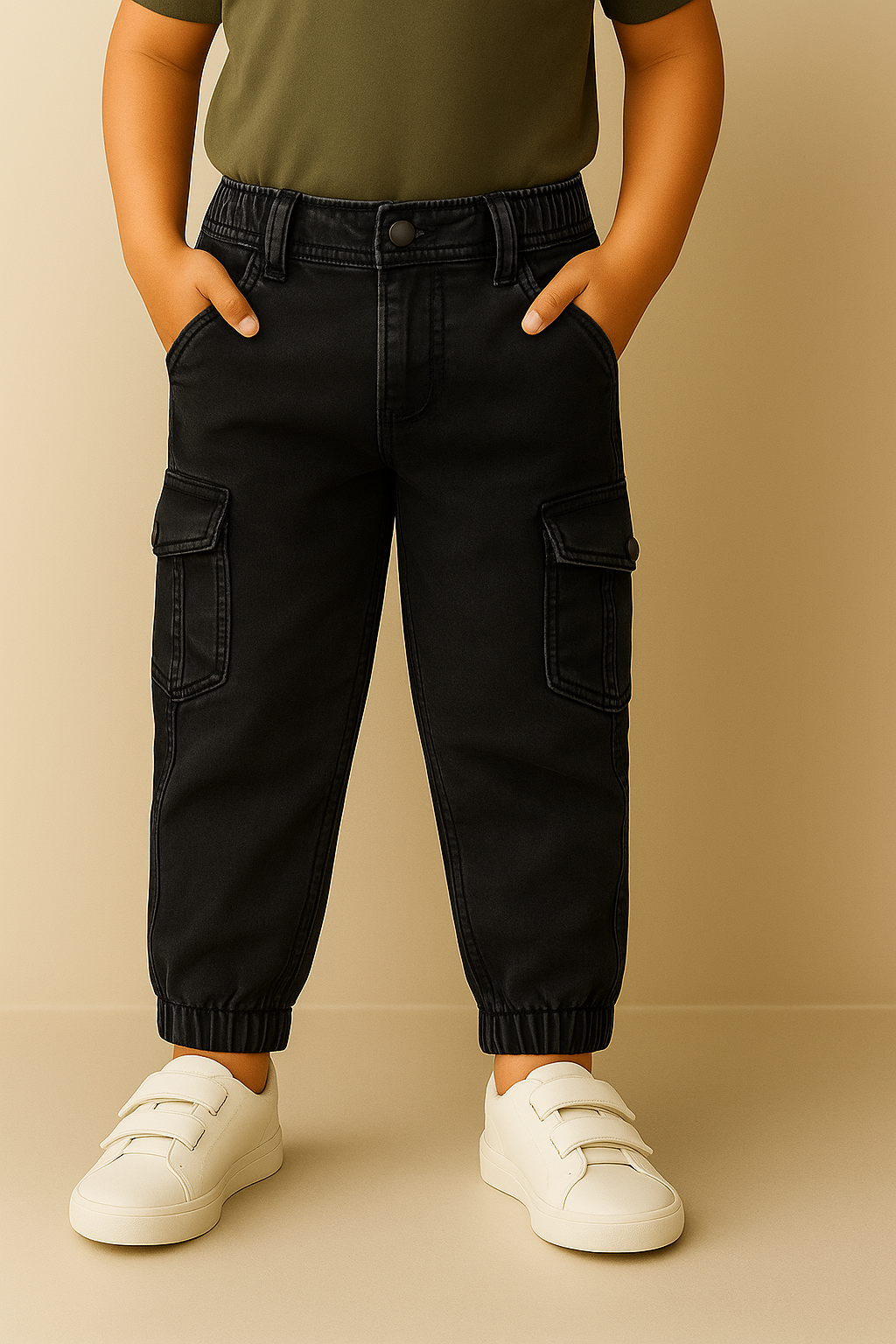 Boys Cotton Elastic Casual Trouser