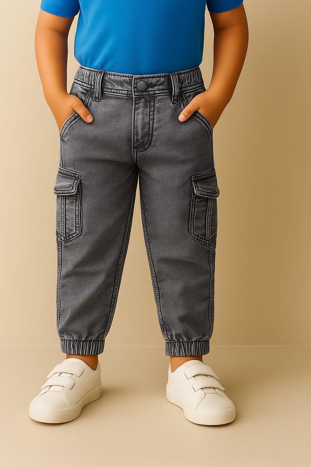 Boys Cotton Elastic Casual Trouser