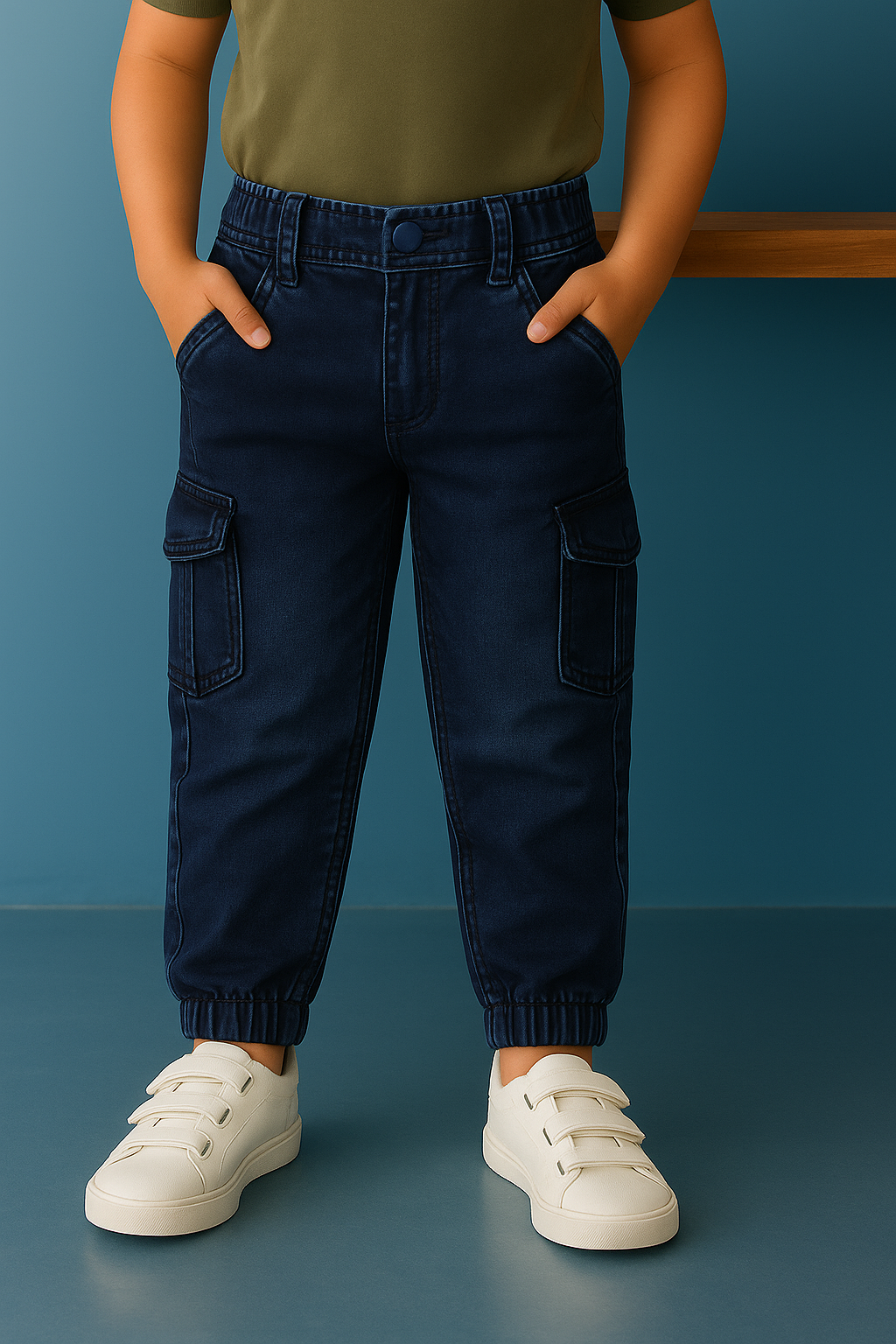 Boys Cotton Elastic Casual Trouser