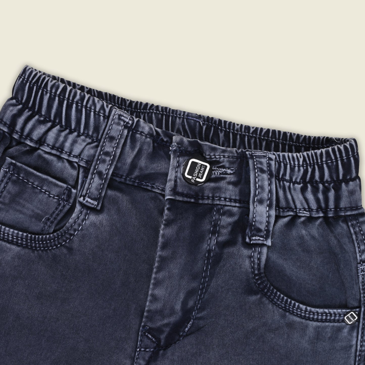 Boys Cotton Denim Cargo Pants with Belt