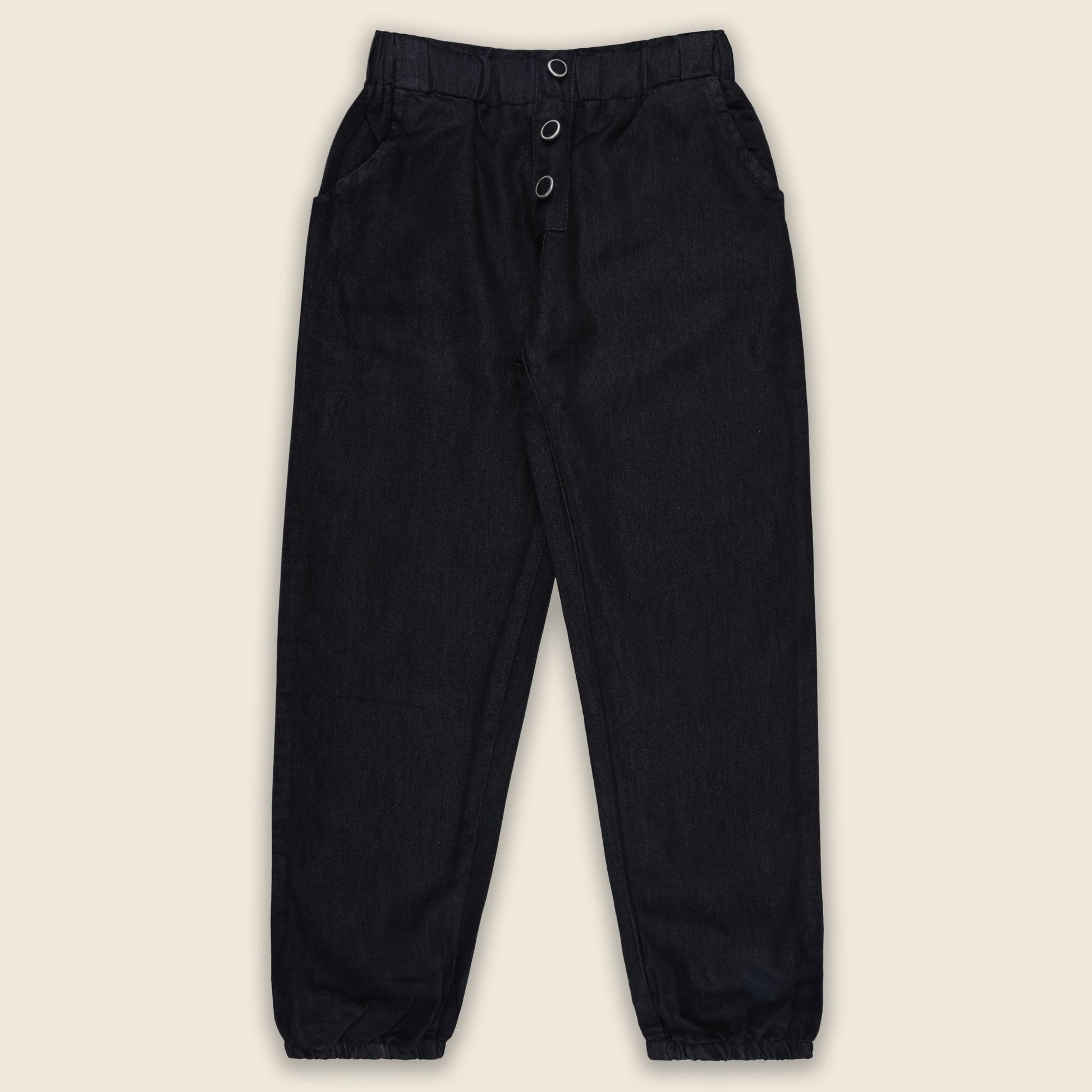 Girls High Waist Denim Joggers