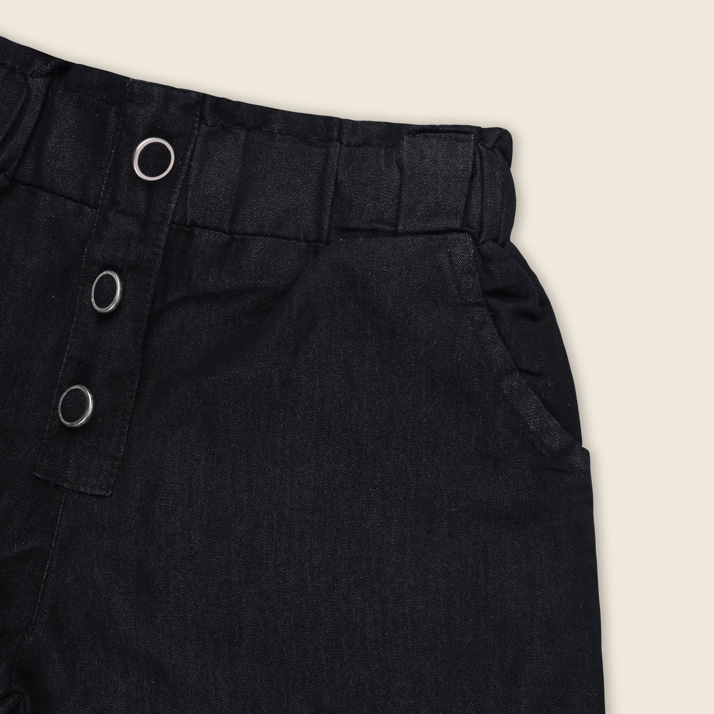 Girls High Waist Denim Joggers