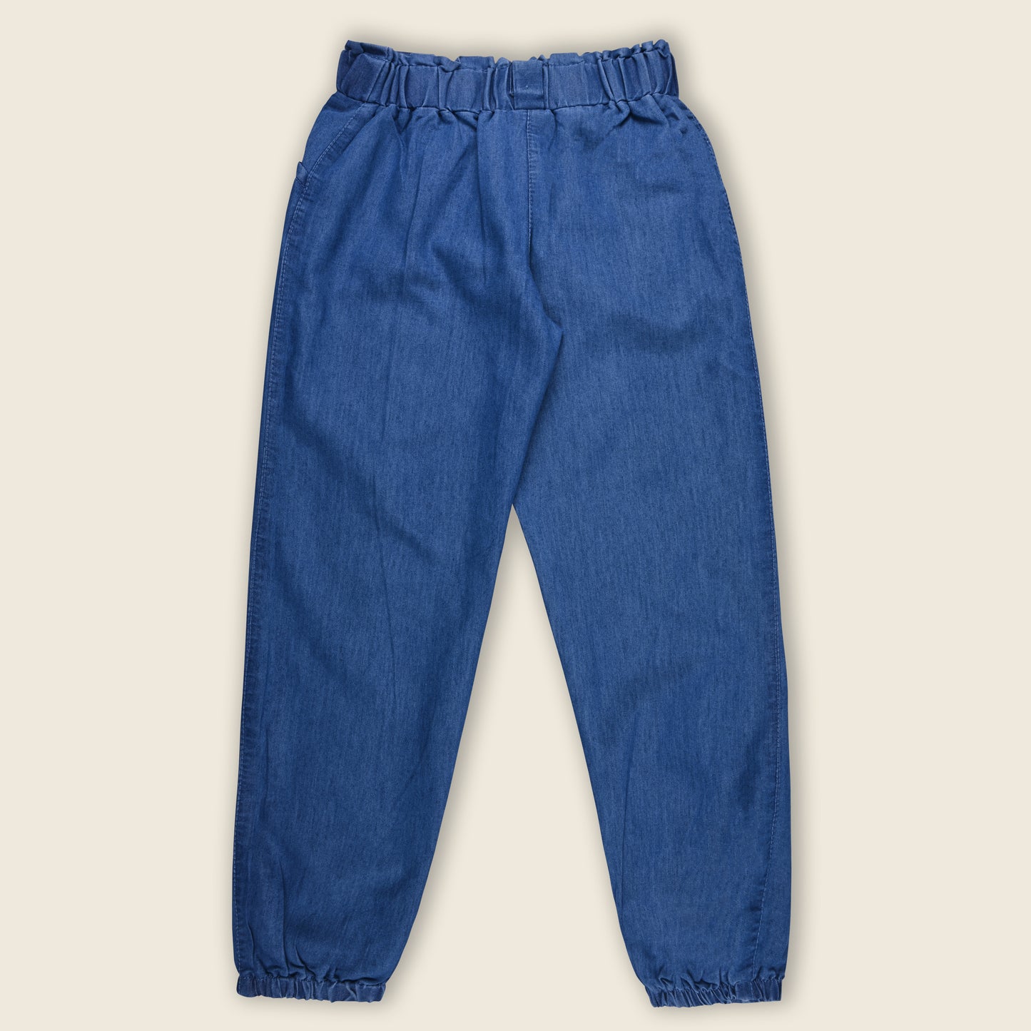 Girls High Waist Denim Joggers