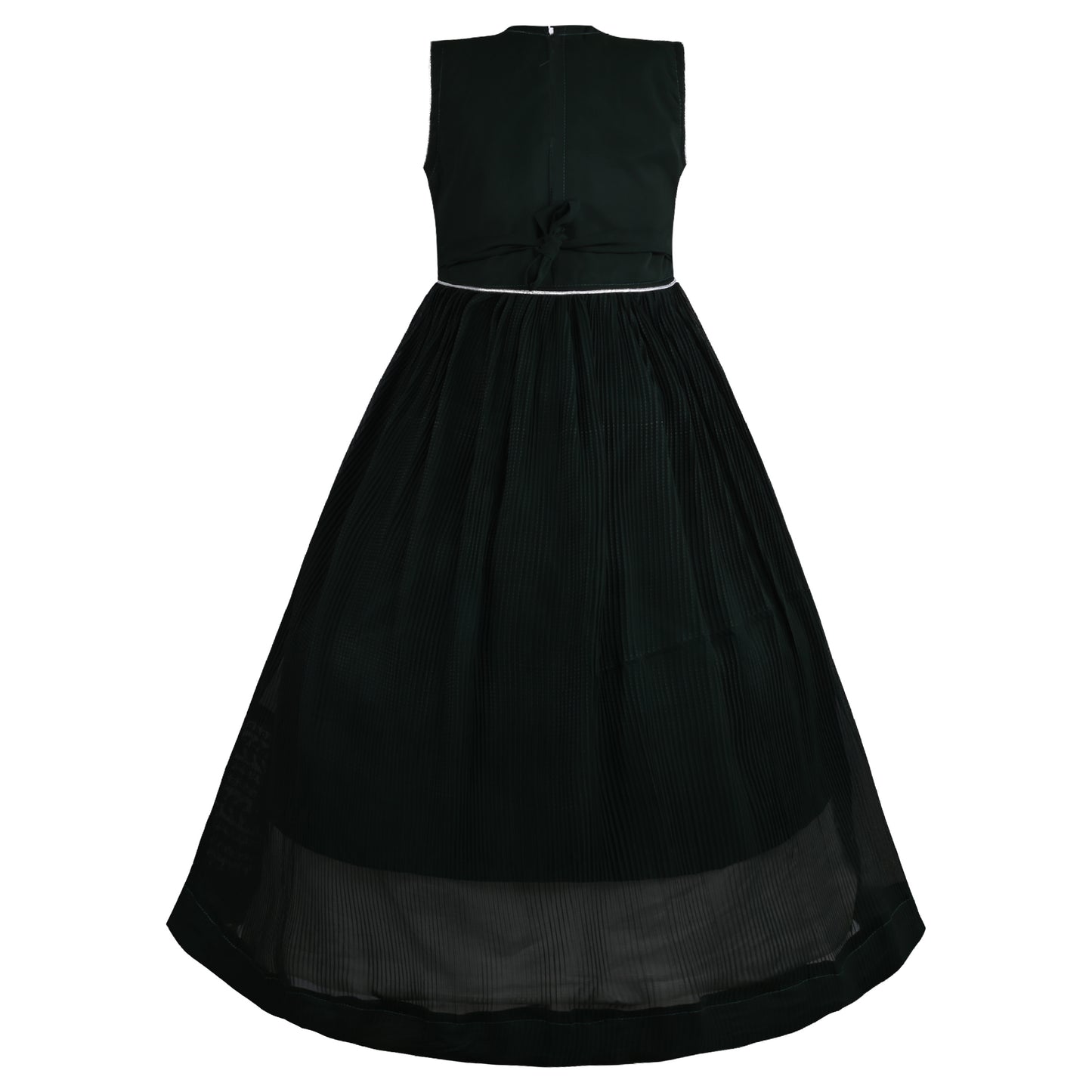 Girls Embellished Fit and Flare Sleeveless Full Length Frock Dress